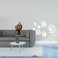 thumbnail image 2 of Reloj de mesa moderno con figura de globo terráqueo y adhesivos de pared de peces con espejo acrílico. Adorno artístico para oficina, dormitorio, arma, 2 of 8