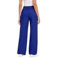 thumbnail image 4 of UDAUDU Womens Wide Leg Sweatpants Casual Pants High Waisted Lounge Pants Comfortable Business Work Pants with Pockets Royal Blue L, 4 of 8