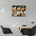 thumbnail image 4 of Bathroom Floral Wall Art Decor White Orange Flower Pictures Wall Black Painting Canvas Prints Modern Artwork Framed Decoration for Home Bedroom Living Room 16"x12", 4 of 6