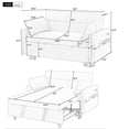 thumbnail image 3 of Sleeper Sofa Bed with Adjustable Backrest,Large Storage Pockets and 2 Pillows,Pull Out Couch Bed with USB Ports and 4 Mmooth Metal Wheels for Living Room,Bedroom,Apartment & Office,Beige, 3 of 9