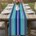 thumbnail image 4 of Mexican Style Table Runner - 60 Inch Long Colorful Mexico Stripes Teal Blue Cotton and Linen Blended Dress Scarves Farmhouse Table Runner for Kitchen Dining, Coffee Table, 13" x 60", 4 of 8
