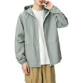 thumbnail image 2 of Annhoo Men Hooded Windbreaker Jacket Lightweight Zip Up Long Sleeve Outerwear with Pockets for Vacation Beach, 2 of 6