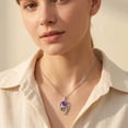 thumbnail image 2 of Juwaliy 925 Sterling Silver Cute Dolphin Necklace for Women,February Birthstone Purple Amethyst Pendant Sea Animal Jewelry Birthday Gifts for Daughter, 2 of 9