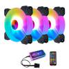 Ventilador COOLMOON Chasis de ventilador de refrigeración RGB de 120 mm Magnífico radiador silencioso (3 ventiladores)