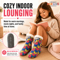 thumbnail image 6 of Girls Chenille Yarn Cabin Socks, Soft Sole Sherpa Lined with Silicone Grippers, GREY, M/L, 6 of 8