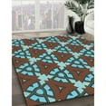 thumbnail image 3 of Ahgly Company Tapis d'Intérieur Lavable en Machine Carré Transitionnel Rouge Brun, 7 Pieds Carré, 3 of 7
