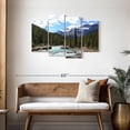 thumbnail image 3 of Elephant Stock Rocky Mountains River Wall Art - Horizontal Multi Panel Canvas - Living Room Wall Decor - Nature Multi Panel - Green And White Decor - 43" x 27", 3 of 8