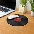 thumbnail image 5 of WIRESTER 7.88 in Round Mouse Pad with Non-Slip Rubber Base for Computers, Laptop, Office & Home - Vintage Vinyl Record Red, 5 of 5