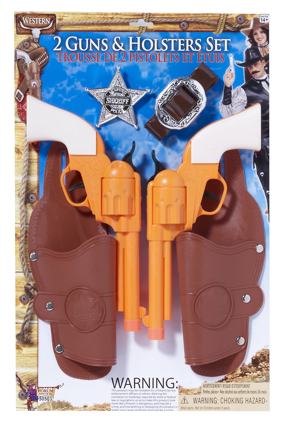 1/EA  DEPUTY DOUBLE HOLSTER SET PLASTIC SET GUNS AND HOLSTERS  # 4632 