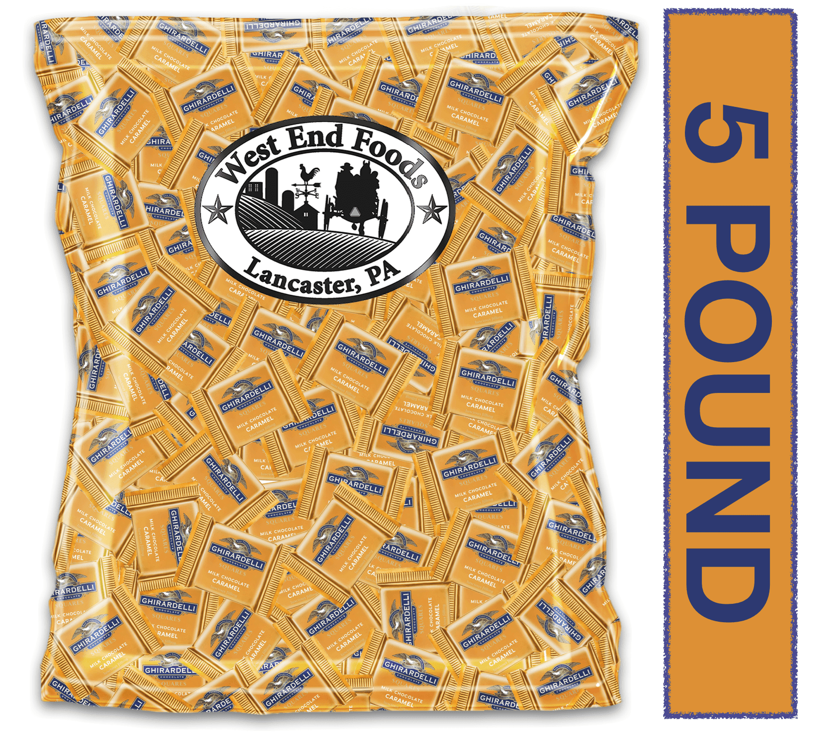 Ghirardelli Bulk Milk Chocolate Caramel Square (5 Pound) Pack