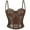 Coffee, variant on Corset with Straps,Women's Tight Fitting Fishbone Eyelash Lace Shoulder Strap Corset Tank