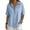 Light Blue, variant on Women's V Neck Mid Sleeve Button Down Shirt, Soft Breathable T-Shirt Top, Casual Loose Fit Streetwear Blouse for Spring Summer, Festival and Casual Work Shirt-Black