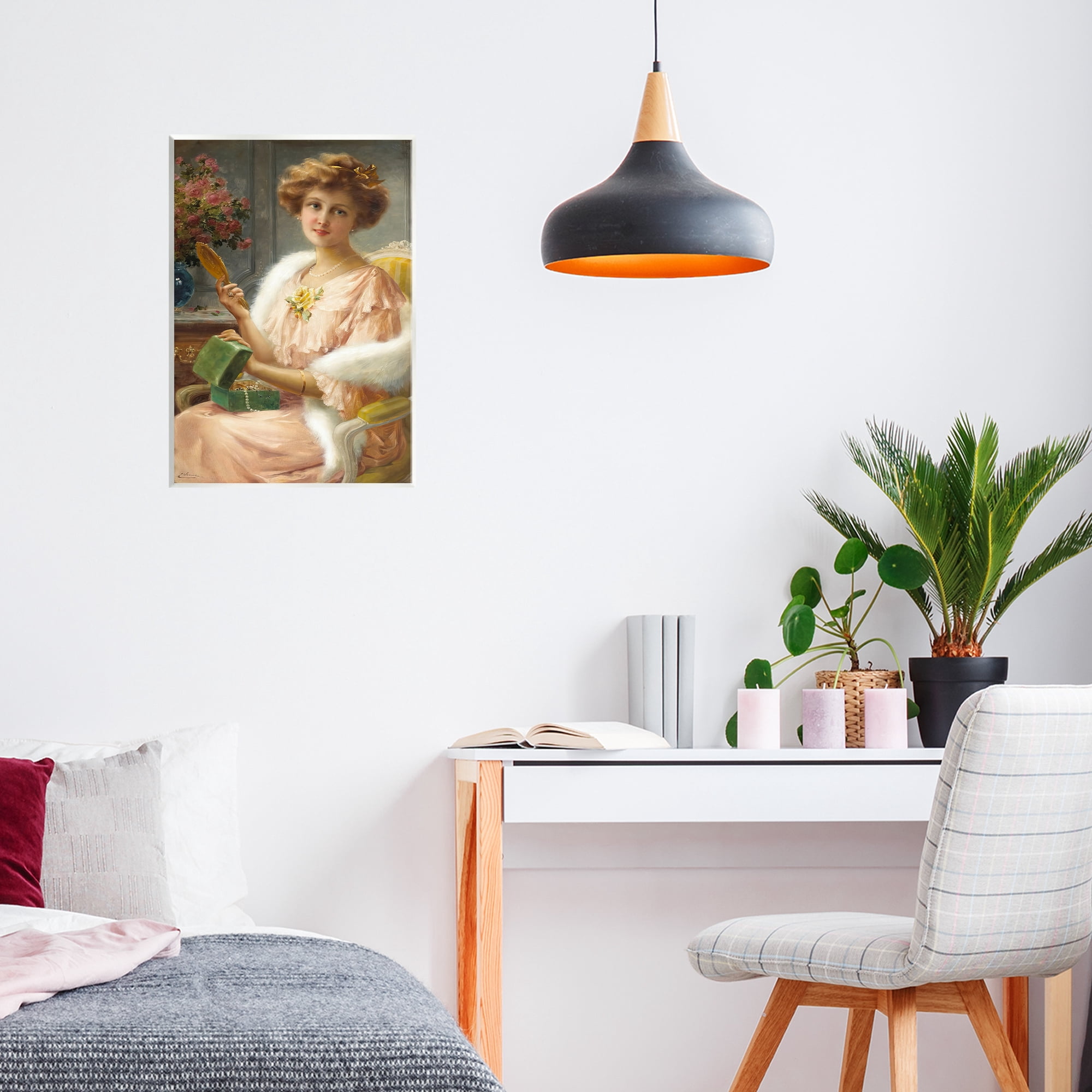Stupell Industries Young Lady with Mirror Wall Plaque Art, design by Tina LeCour