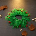 thumbnail image 3 of Green Dog Collar with Red Stars and Bells, Adjustable Fit, Green Tulle, for Small Dogs and Cats, Decorative Collar, 3 of 5