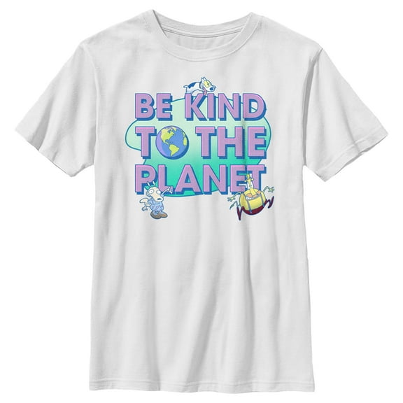 Boy's Rocko's Modern Life Kind to the Planet Graphic Tee White X Large