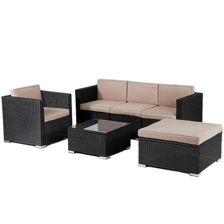 Patio Furniture Outdoor Wicker Rattan Garden Set 6pcs Sofa Patio Furniture Outdoor Wicker Rattan Garden Set 6pcs Sofa Conversation With Cushions And Tempered