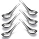 thumbnail image 1 of Xiao Hua Juego de cucharas de acero inoxidable, 6 piezas, cuchara china, pulida con espejo, adecuada para sopa, postre, cereales, fideos miso tailandeses Lamian, etc., 1 of 5