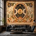 thumbnail image 6 of Leafy Botanical Branches with Oval Triple Moon Symbol, Nostalgic Vintage for Botanical Art Lovers, Botanical Wall Art, Mother'S Day Gift, Tapestry Wall Hanging for Bedroom and Dorm, 6 of 7