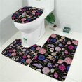thumbnail image 2 of Pioneer Flower Floral Print Pattern Bathroom Rugs Sets 3 Piece,Toilet Cover Set,Absorbent Non Slip Bathroom Mats Sets with U-Shaped Contour Rug Toilet Rug Set, 2 of 5