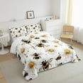 thumbnail image 3 of Manfei Country Floral Daisy Bedding Comforter Set,Rustic Flying Bee Twin Comforter Sets,White Yellow Black Bedding Set For Teens,Super Cozy Room Decor Reversible,2-Piece, 3 of 8