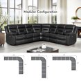 thumbnail image 2 of Power 7-SEAT Reclining Sofa, Faux Leather Sectional Couches for Living Room, Modular Recliner Sofa Livingroom Furniture Sets, 2 of 11