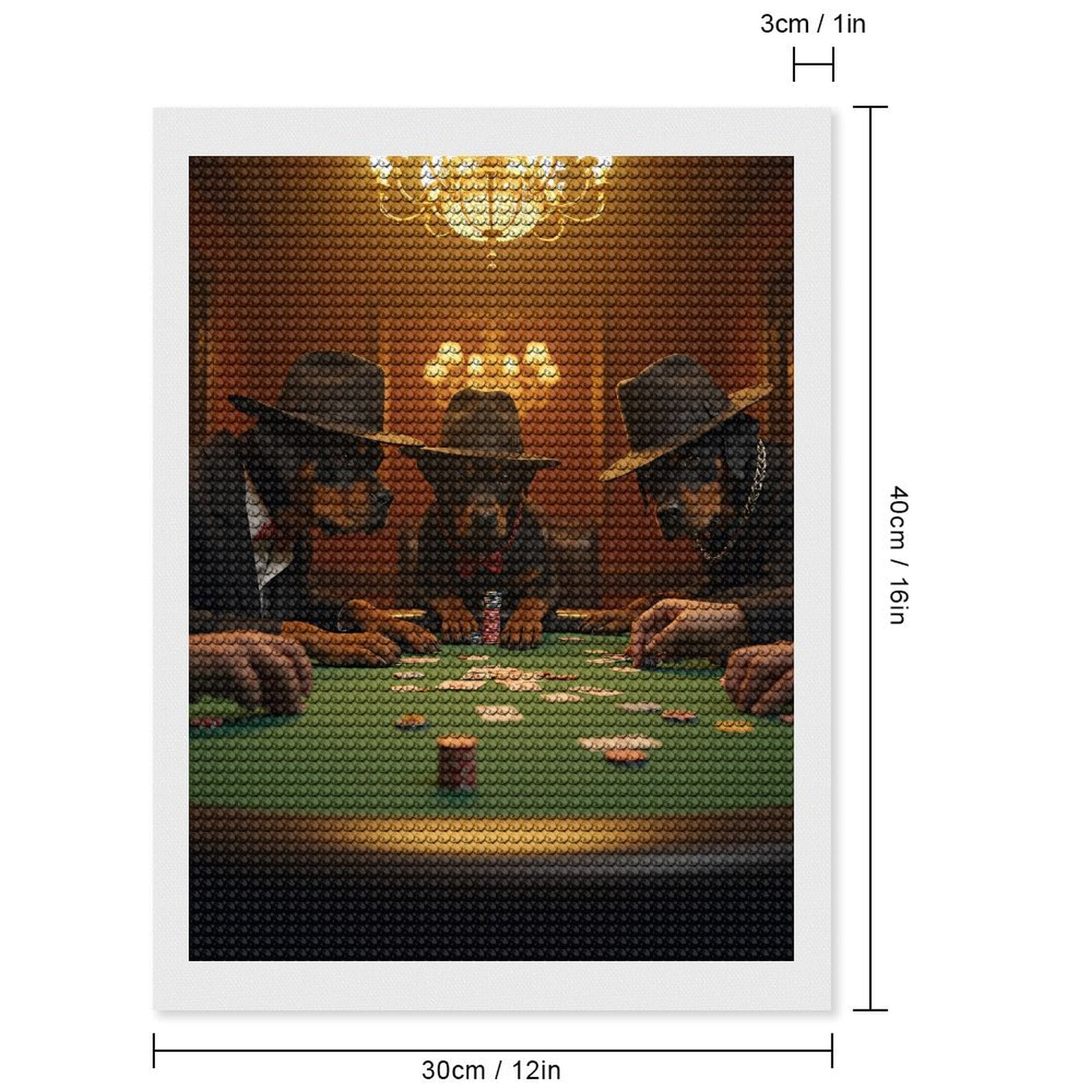 Diamond Art Kits for Adults, Poker Dogs in Suits Playing Cards 5D Diamond Painting Kits for Adults Beginners, DIY Full Drill Diamond Painting, Gem Art and Crafts 12x16