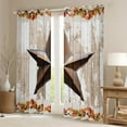 thumbnail image 2 of YST Western Texas Star Curtains,Rustic Farmhouse Style Blackout Curtains for Boys Girls,Fall Leaves Window Curtains Drapes,Retro Old Barn Door Window Treatments Bedroom Decor(Beige,38"X54"), 2 of 5