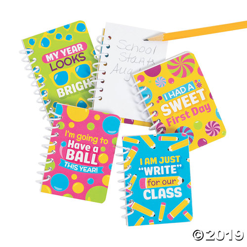 First Day of School Mini Spiral Notebooks