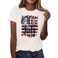 thumbnail image 5 of Goodtrade8 Womens USA Years Anniversary Shirts Casual Short Sleeve Pullover Summer Red White and Blue Independence Day American Flag 4th of July Crew Neck Shirts for Women Graphic, 5 of 8