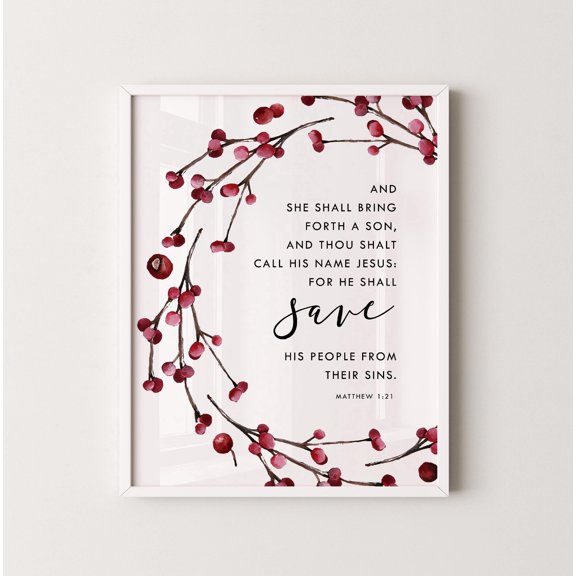 MSFCON Bible Verse Christmas Wall Decor, Quotes, Large Scripture Poster, Scripture