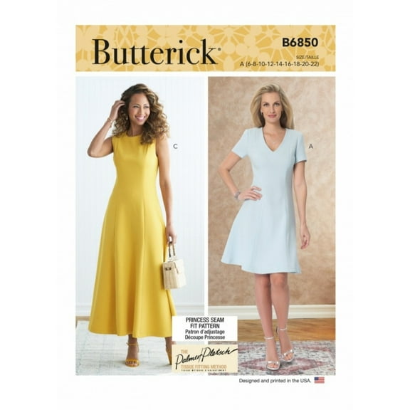 Butterick Sewing Pattern 6850 Dresses A (6-8-10-12-14-16-18-20-22)