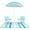 bleu, variante sur Costway Ensemble de 4 Pcs de Parasols de Plage avec 2 Chaises Pliables et Couverture de Pique-Nique, Mécanisme d'Inclinaison Rose