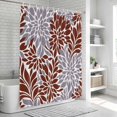 thumbnail image 6 of Brown Grey Floral Bathroom Shower Curtains with 12 Hooks Polyester Waterproof Shower Curtain for Stalls and Bathtubs Vintage Abstract Art Farmhouse Decorative Bathroom Privacy Curtain 54x78 Inches, 6 of 9