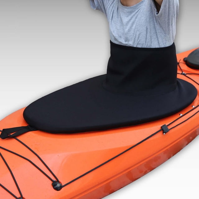 Universal Kayak Spray Deck Sprayskirt Escotilla Cubierta Impermeable Neopreno Ajustable para Canotaje Canotaje Marina Negro Accesorios shamjiam Faldón de spray para kayak