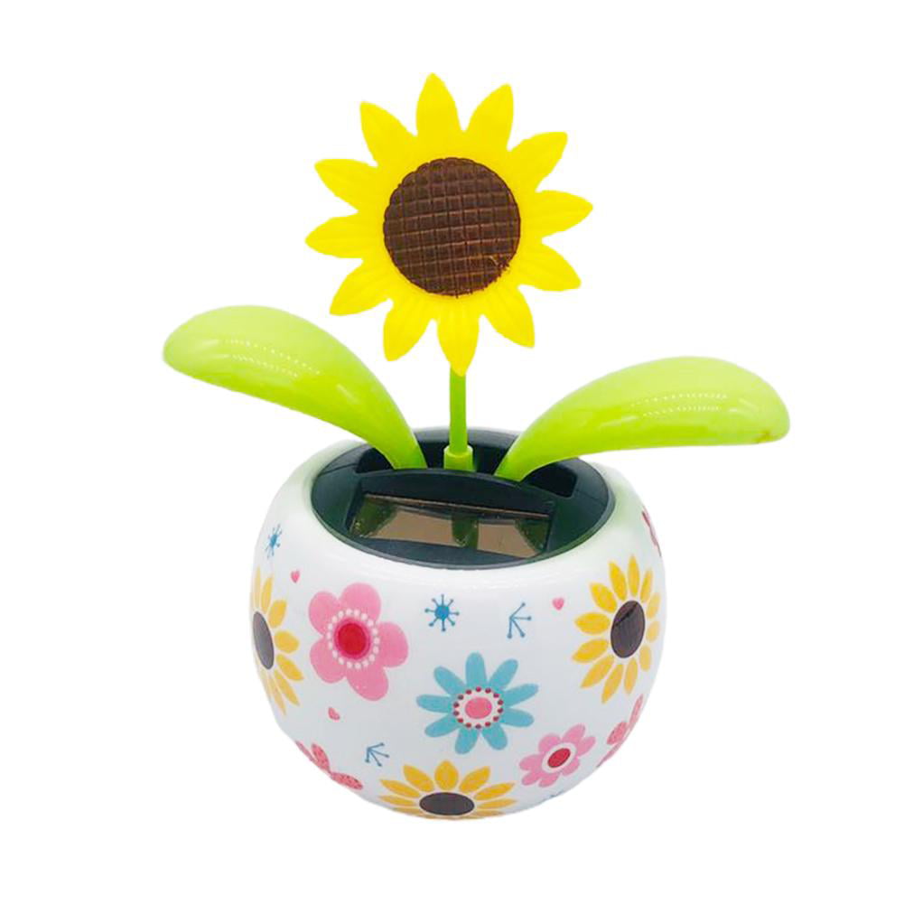 Pink Flip Flap Sunflower PK Green Solar Powered Dancing Flower Plant Pot