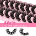 thumbnail image 6 of Half Lashes Natural Look Wispy False Eyelashes Mink 3/4 Corner Lashes Clear Band Fake  7 Pairs Multipack by Eefofnn, 6 of 14