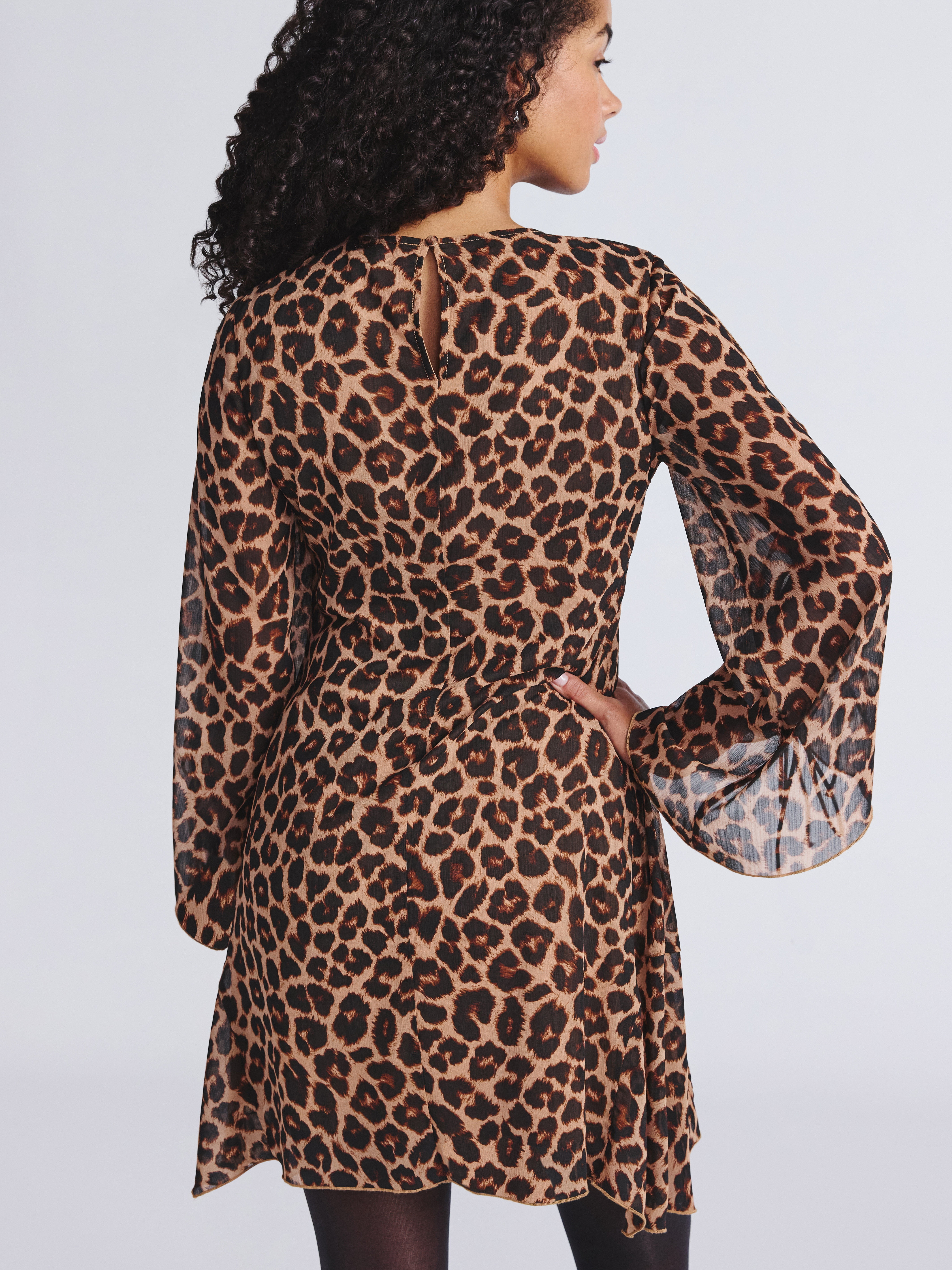 Time and Tru Women's Tie Sleeve Mini Dress, Sizes XS-XXXL