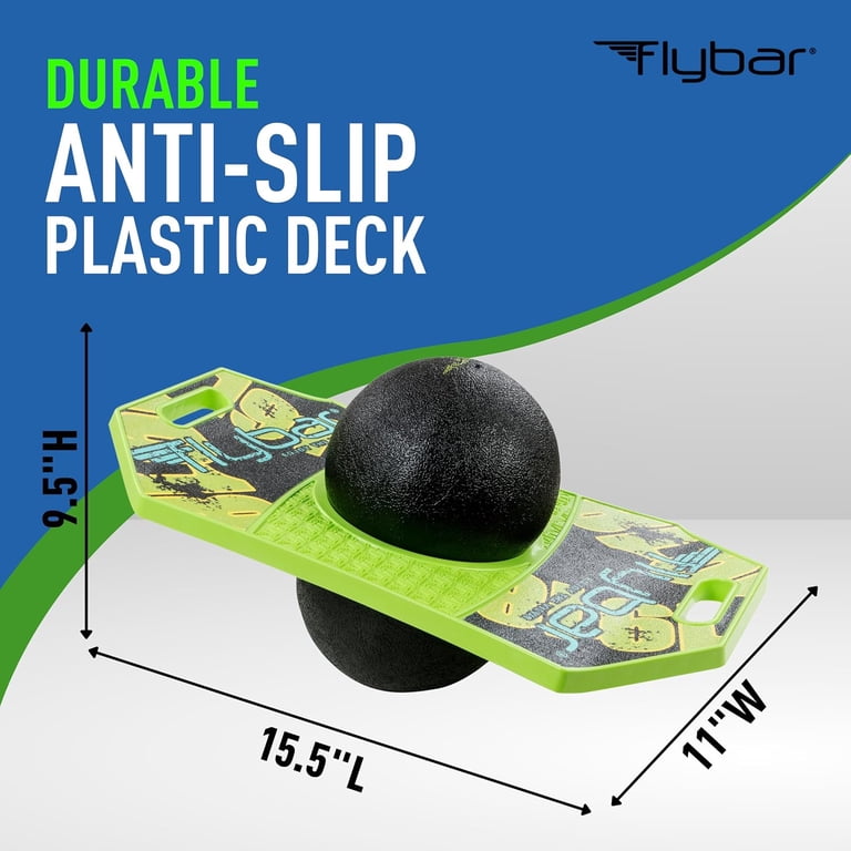 Flybar Pogo Trick Ball Green, Anti-Slip Deck, 160 Lb Capacity photo 4