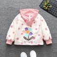 thumbnail image 4 of GYRATEDREAM Toddler Baby Girls Lightweight Hooded Jacket Outwear Kids Cartoon Print Zipper Outdoor Windbreaker Children Spring Fall Trench Coat for 13 Months-6 Years, 4 of 8