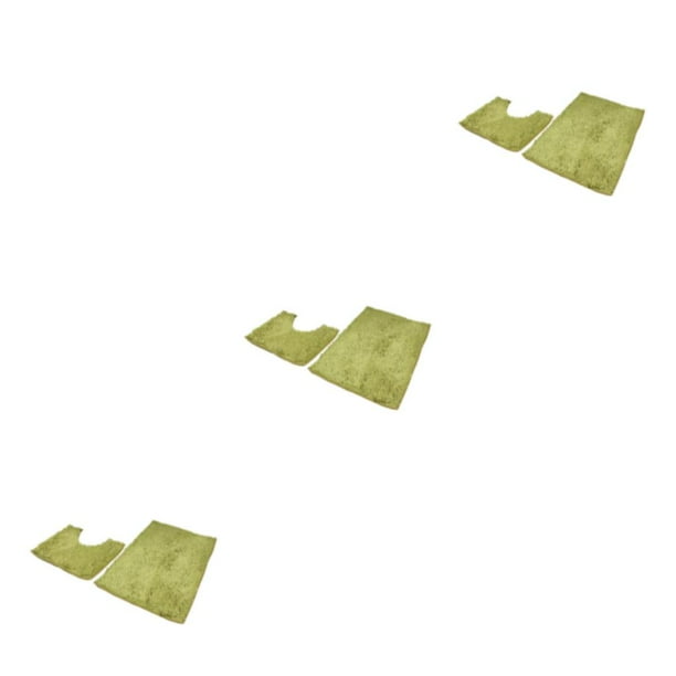 Advancent Alfombra de textura alfombra con fondo antideslizante lavable a máquina y sin daños en el suelo absorbente seguro verde 50*80 + 50*50 Type1 NO1