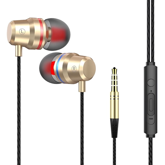 GJX Wired Earbuds with Microphone - 3.5mm In-Ear Headphones for iOS/Android/PC, Tangle-Free Oxygen-Free Copper Cable