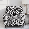 thumbnail image 2 of Kuiaobaty Zebra Print Recliner Couch Cover Durable Furniture Protect Cover Elastic Reclining Sofa Slipcover Soft Reclining Slipcover with Side Pocket for Pets Kids, 2 of 8