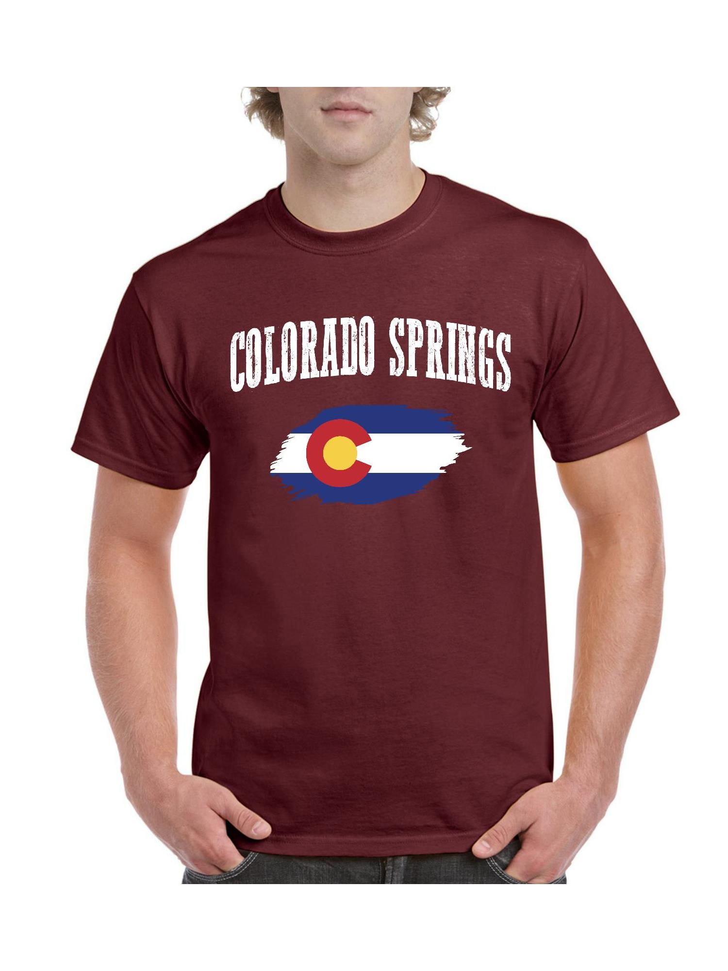 IWPF Mens Colorado Flag Colorado Springs Short Sleeve TShirt