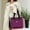 Purple, variant on Women Tote Bag with Zipper Nylon, Fashion Women Tote Shoulder Bag, Overnight Handbag Multiple Pockets Waterproof Shoulder Bag for Work Travel (Pink)