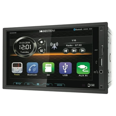 Soundstream VM-622HB 6.2" Double-DIN Mechless Head Unit with Bluetooth and Android Phone Link