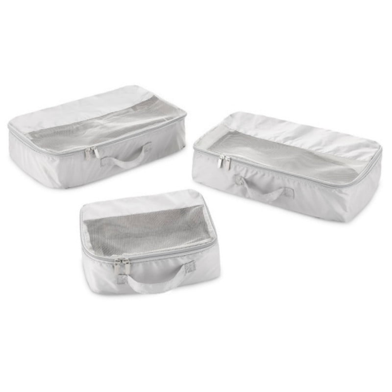 Whitmor Gray Set Of 3 Travel Packing Lightweight Luggage Organizers Cubes