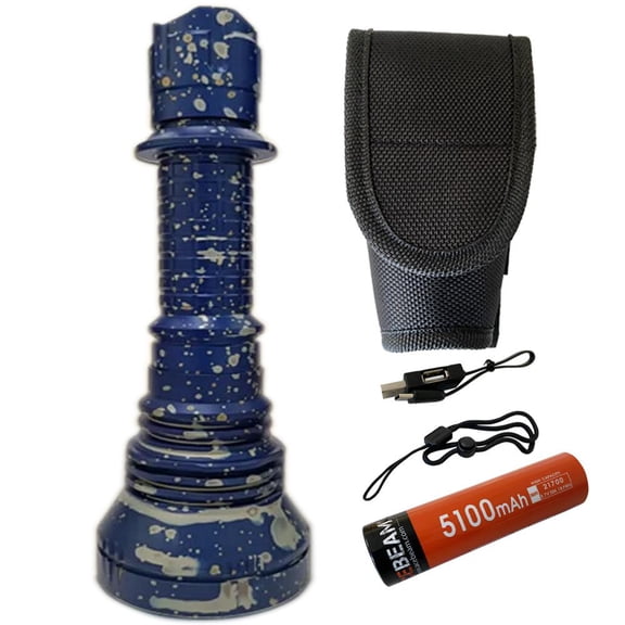 Acebeam L19 CAMO PM1 WHITE LED Flashlight -1650 Lumens 1300 meter throw w/ 20A 21700 battery - BLUE CAMO