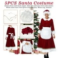 thumbnail image 5 of Mrs. Claus Costume for Women Adult Christmas Plus Size Dress with Bonnet Apron White Hair Wigs and Wire Rim Glasses -L, 5 of 7
