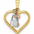 thumbnail image 1 of 14K Tri-Color Heart, Lock And Key Pendant Made In Turkey -Jewelry By Sweet Pea, 1 of 7