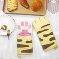 thumbnail image 4 of GOODLY 3D Cartoon Cat Paws Oven Long Mitts Microwave Heat Resistant Non-slip Gloves Cotton Baking Insulation Gloves, 4 of 8